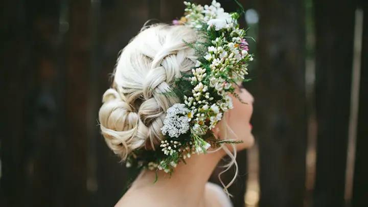 Boho Floral Bridal Crown For The Summer Bride Mobile Image