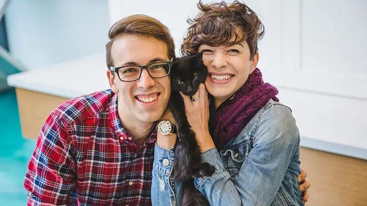 Sweet Engagement Session At A Cat Cafe Mobile Image