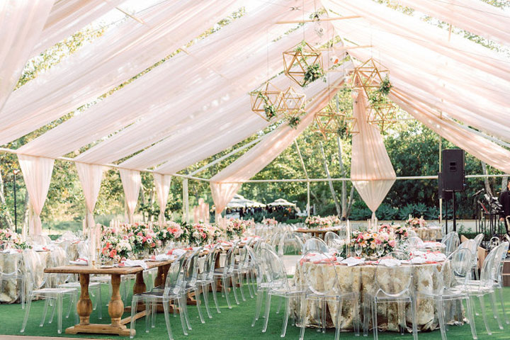 Contemporary Tented Wedding In Blush Palette Accented With Metallics