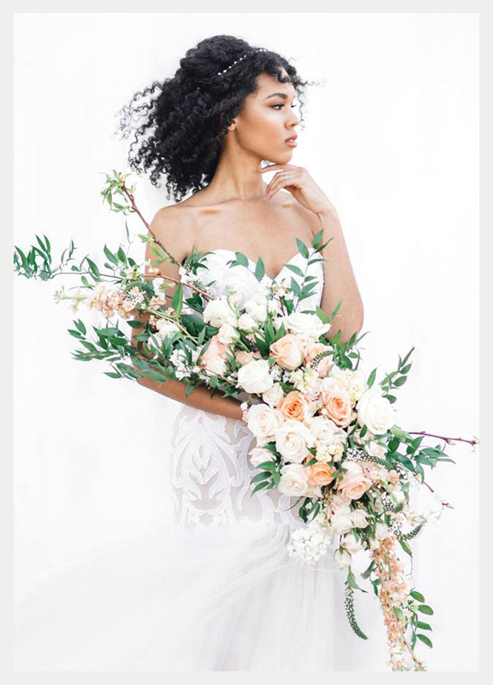 Elegant Elongated Wedding Bouquets by Intrigue Designs