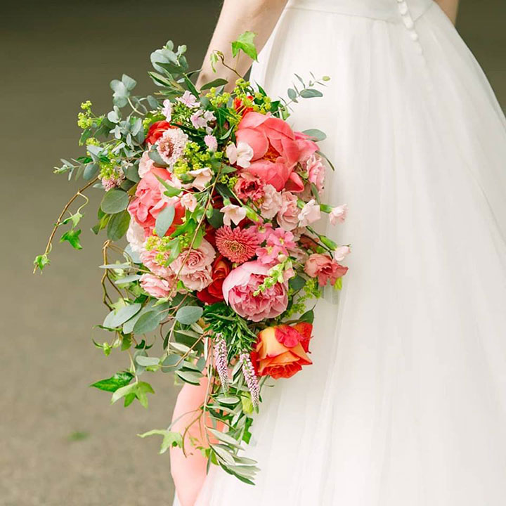 Bright Pink Late Spring Bridal Bouquet