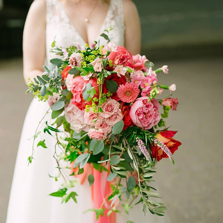 Bright Pink Late Spring Bridal Bouquet